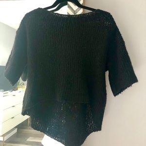 ZARA Italian Yarn High Low Short Sleeve Sweater